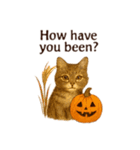 秋の花を贈るねこ♡Halloween Autumn cat（個別スタンプ：24）