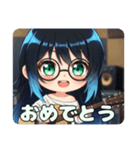 青のインナーカラーみなみちゃん（個別スタンプ：11）