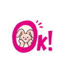 ニコニコハッピーラビット（個別スタンプ：4）