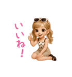 毎日使える♡かわいい女の子スタンプ！（個別スタンプ：5）