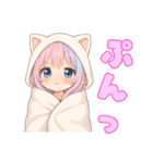 猫耳パーカーの女の子の日常（個別スタンプ：13）