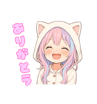 猫耳パーカーの女の子の日常（個別スタンプ：22）