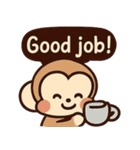 英語で伝えるお猿のスタンプ（個別スタンプ：6）