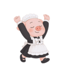 太っちょブタのメイド服姿 (NT)（個別スタンプ：8）