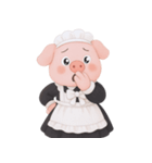 太っちょブタのメイド服姿 (NT)（個別スタンプ：10）