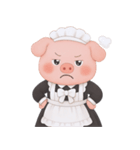太っちょブタのメイド服姿 (NT)（個別スタンプ：37）