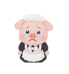 太っちょブタのメイド服姿 (NT)（個別スタンプ：38）