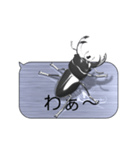 スマホの上のオオクワガタ《メタル1》（個別スタンプ：5）