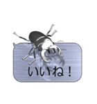 スマホの上のオオクワガタ《メタル1》（個別スタンプ：13）