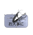 スマホの上のオオクワガタ《メタル1》（個別スタンプ：20）