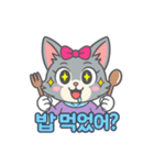 韓国語のネコちゃん（個別スタンプ：3）