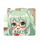 紅茶を飲む赤眼鏡みなみちゃん（個別スタンプ：6）