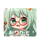 紅茶を飲む赤眼鏡みなみプレミアム（個別スタンプ：7）