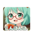 紅茶を飲む赤眼鏡みなみプレミアム（個別スタンプ：31）