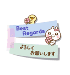 ❤️やさしさ伝わる付箋型スタンプ[ 英和 ]（個別スタンプ：28）