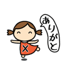 イニシャルX 女の子（個別スタンプ：17）