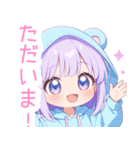 パープルクマ耳パーカーの女の子スタンプ（個別スタンプ：31）