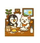 ペンギンと白猫の夏休み その1（個別スタンプ：3）