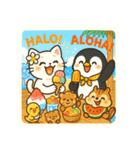 ペンギンと白猫の夏休み その1（個別スタンプ：7）