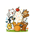 ペンギンと白猫の夏休み その1（個別スタンプ：8）
