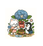 ペンギンと白猫の夏休み その1（個別スタンプ：12）