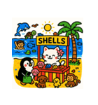 ペンギンと白猫の夏休み その1（個別スタンプ：16）