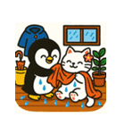 ペンギンと白猫の夏休み その1（個別スタンプ：18）