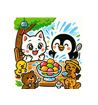 ペンギンと白猫の夏休み その1（個別スタンプ：19）
