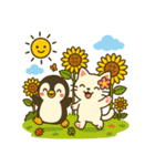 ペンギンと白猫の夏休み その1（個別スタンプ：20）