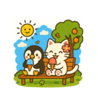 ペンギンと白猫の夏休み その1（個別スタンプ：25）