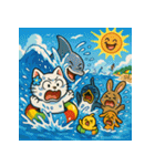 ペンギンと白猫の夏休み その1（個別スタンプ：28）
