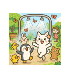 ペンギンと白猫の夏休み その1（個別スタンプ：30）
