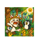 ペンギンと白猫の夏休み その1（個別スタンプ：32）