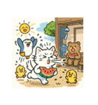 ペンギンと白猫の夏休み その1（個別スタンプ：35）