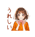 日常会話★ボブカットの女の子（個別スタンプ：9）