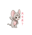 動く スコティッシュ猫 可愛い象の着ぐるみ（個別スタンプ：10）
