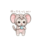 動く スコティッシュ猫 可愛い象の着ぐるみ（個別スタンプ：16）