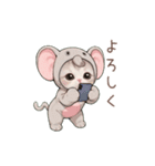 動く スコティッシュ猫 可愛い象の着ぐるみ（個別スタンプ：22）
