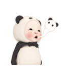 【動きません】パンダタオル【ネガティブ】（個別スタンプ：4）