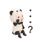 【動きません】パンダタオル【ネガティブ】（個別スタンプ：34）