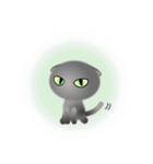 色々な猫5-2 短毛-垂れ耳-グレー（個別スタンプ：37）
