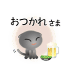 色々な猫5-2 短毛-垂れ耳-グレー（個別スタンプ：40）