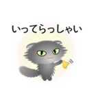 色々な猫5-4 長毛-垂れ耳-グレー（個別スタンプ：15）