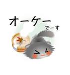 色々な猫5-4 長毛-垂れ耳-グレー（個別スタンプ：28）