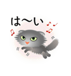 色々な猫5-4 長毛-垂れ耳-グレー（個別スタンプ：29）