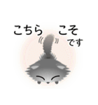 色々な猫5-4 長毛-垂れ耳-グレー（個別スタンプ：32）