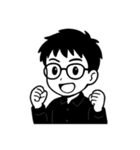 ドクター・サム（白黒版）（個別スタンプ：1）