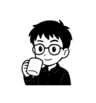 ドクター・サム（白黒版）（個別スタンプ：3）