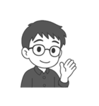 ドクター・サム（白黒版）（個別スタンプ：19）