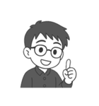 ドクター・サム（白黒版）（個別スタンプ：20）